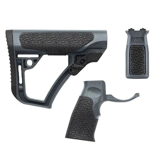 Buttstock, Pistol Grip & M-LOK Vertical Foregrip Combo, Tornado Grey