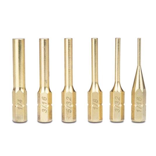 Brass Pin Punch Set  (6 Punches)