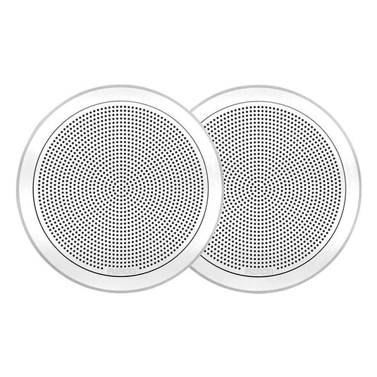 Fusion® FM Series Marine Speakers, 6.5" 120-Watt Round White Flush Mount Marine Speakers (Pair)