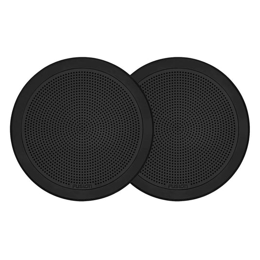 Fusion® FM Series Marine Speakers, 6.5" 120-Watt Round Black Flush Mount Marine Speakers (Pair)