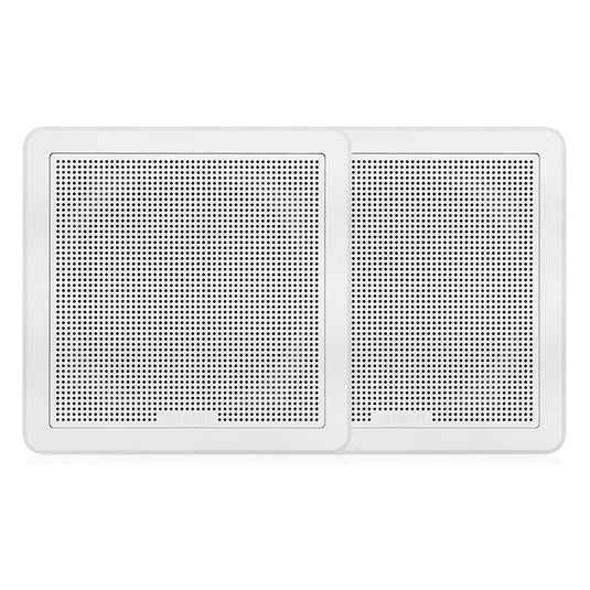 Fusion® FM Series Marine Speakers, 6.5" 120-Watt Square White Flush Mount Marine Speakers (Pair)
