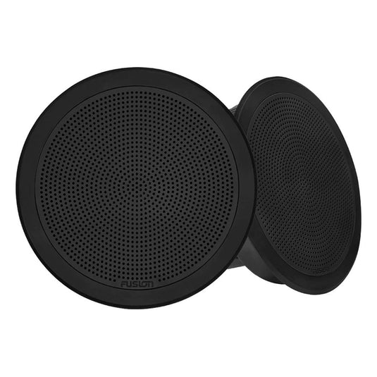 Fusion® FM Series Marine Speakers, 7.7" 200-Watt Round Black Flush Mount Marine Speakers (Pair)