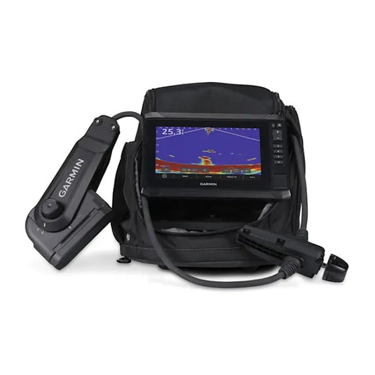 Panoptix™ PS22-IF Ice Fishing Bundle, Includes ECHOMAP™ UHD2 73sv, Panoptix PS22-IF Transducer and Pole-free Transducer Rotation System,, Garmin Navionics+ Inland Maps