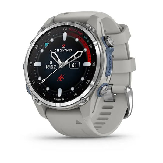 Descent Mk3 – 43 mm Stainless Steel with Fog Gray Silicone Band 010-02753-03