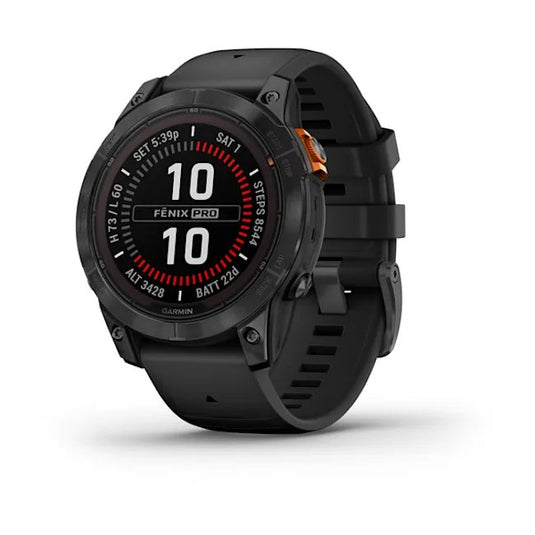 Fenix 7 Pro Solar, Glass, No Wifi, Slt Gry SS w/ Blk Bnd, WW 010-02777-02