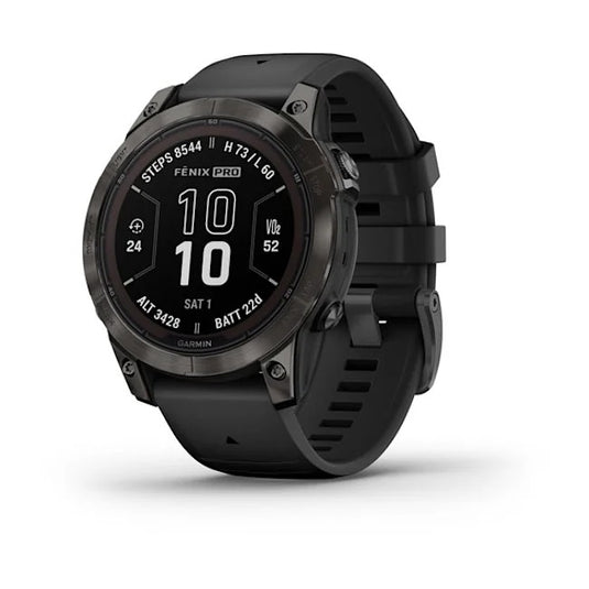Fenix® 7 Pro Sapphire Solar Watch - Carbon Gray DLC Titanium/Black Band