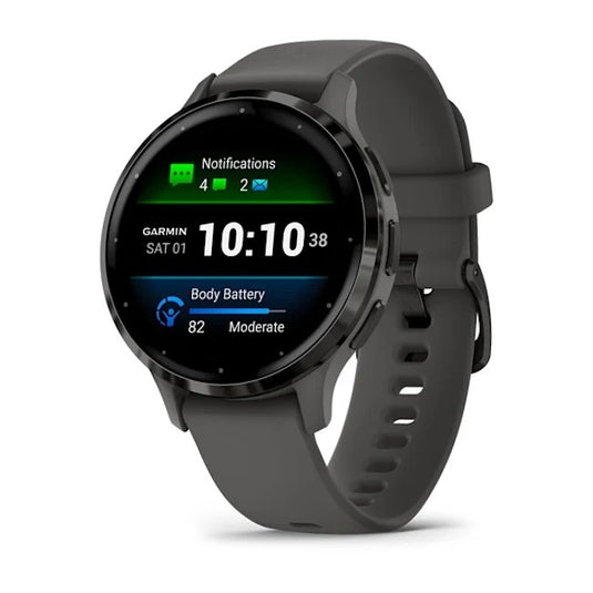 Venu 3S Slate Stainless Steel Bezel with Pebble Gray Case and Silicone Band 010-02785-00