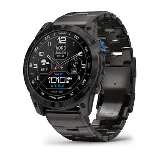 D2 Mach 1 Pro Aviator Smartwatch with Vented Titanium Bracelet 010-02804-80