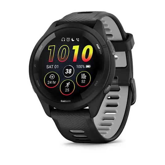 Forerunner 265 Black Bezel and Case with Black/Powder Gray Silicone Band