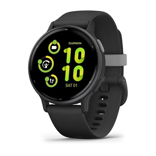 vívoactive 5 Slate Aluminum Bezel with Black Case and Silicone Band PART NUMBER010-02862-10