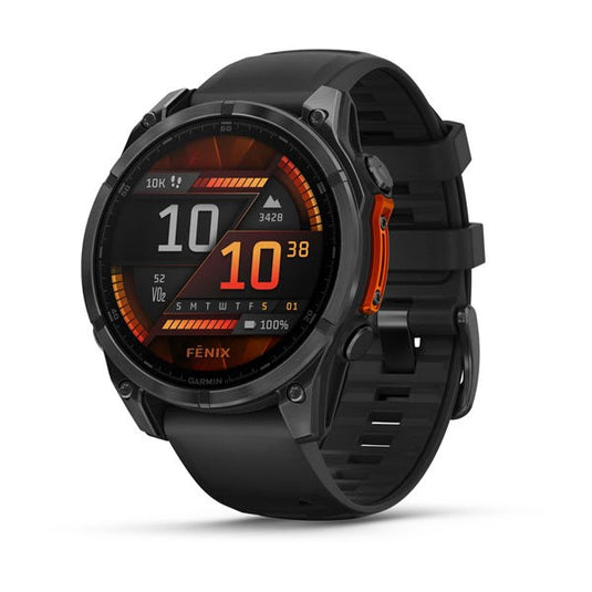 fnix 8 – 47 mm, AMOLED Slate Gray with Black Silicone Band PART NUMBER 010-02904-00