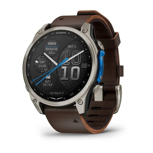 D2™ Mach 2 – 47 mm, Titanium with Oxford Brown Leather Band