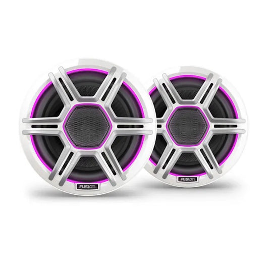 Fusion Apollo™ Speakers, 6.5" LED Marine Speakers with Sports White Grilles