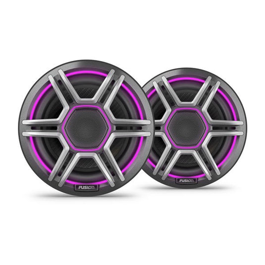Fusion Apollo™ Speakers, 6.5" LED Marine Speakers with Sports Gray Grilles