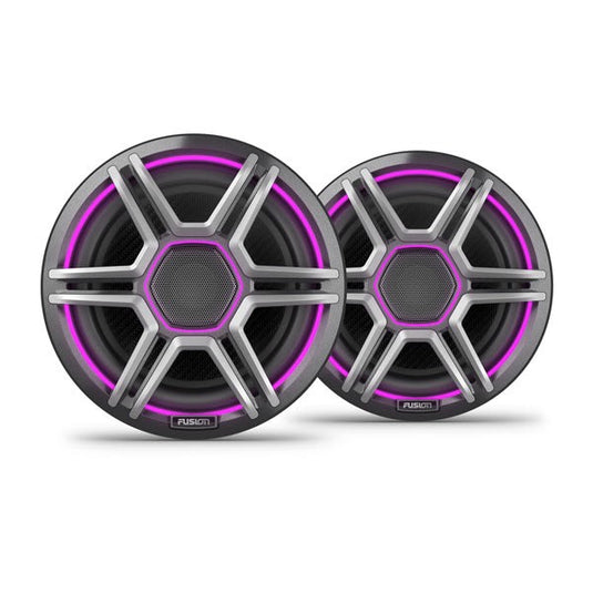 Fusion Apollo™ Speakers, 7.7" LED Marine Speakers with Sports Gray Grilles
