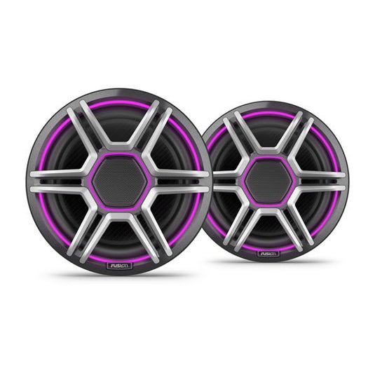 Fusion Apollo™ Speakers, 8.8" LED Marine Speakers with Sports Gray Grilles
