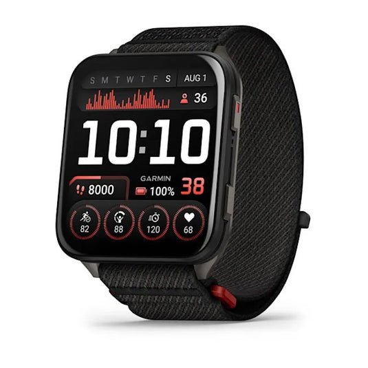 Venu® X1, Black with Slate Titanium Caseback and Black ComfortFit Nylon Band
