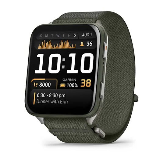 Venu® X1, Moss with Titanium Caseback and Moss ComfortFit Nylon Band