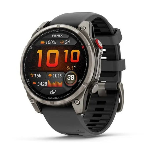 Fenix® 8 Pro – 47 mm, AMOLED, Sapphire, Titanium with Graphite/Black Silicone Bane