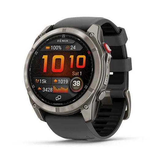 Fenix® 8 Pro – 51 mm, AMOLED, Sapphire, Titanium with Graphite/Black Silicone Bane