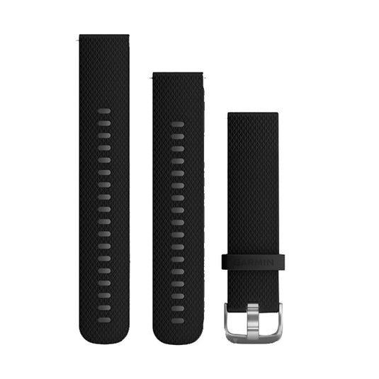Black/Stainless Silicone Band, Large