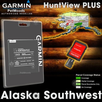 microSD™/SD™ card: Garmin HuntView™ Plus Maps - Alaska-Southwest 25/26