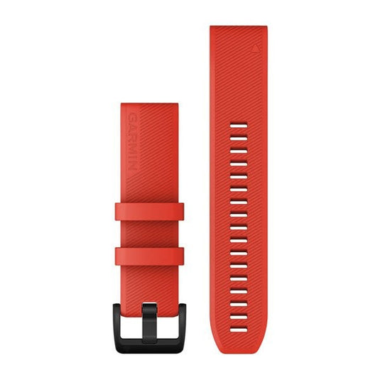 QuickFit® 22 Watch Bands, Laser Red with Black Stainless Steel Hardware