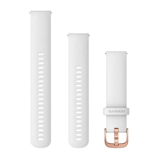Quick Release Bands (20 mm), White with Rose Gold Hardware