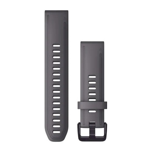 QuickFit® 20 Watch Bands, Shale Gray Silicone with Amethyst Hardware