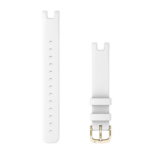Lily® Bands (14 mm), White Leather with Cream Gold Hardware