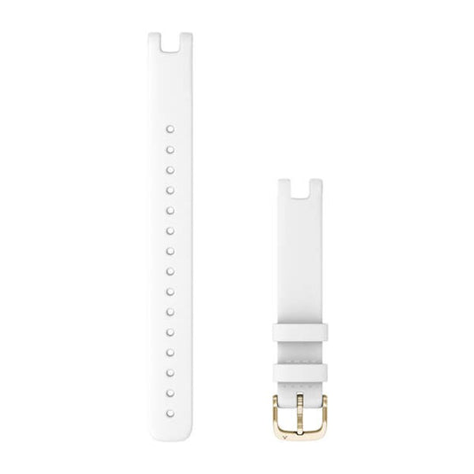 Lily® Bands (14 mm), White Italian Leather with Cream Gold Hardware (Large)