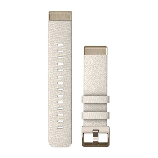 QuickFit® 20 Watch Bands, Cream Heathered Nylon with Cream Gold Hardware