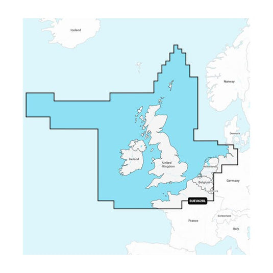 Garmin Navionics+™ UK, Ireland & Holland Built-in Update, microSD™/SD™ and One-year Subscription, BUEU628L
