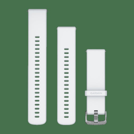 Quick Release Bands (22 mm), Whitestone with Silver Hardware