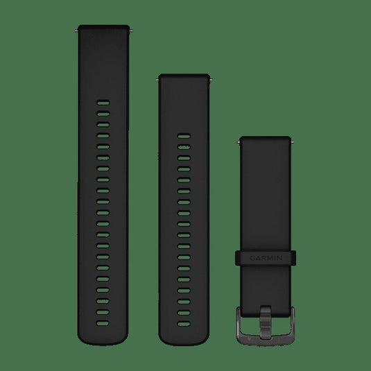 Quick Release Bands (22 mm), Black with Slate Hardware