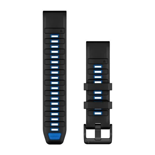 QuickFit® 22 Watch Bands, Black/Pilot Blue Silicone