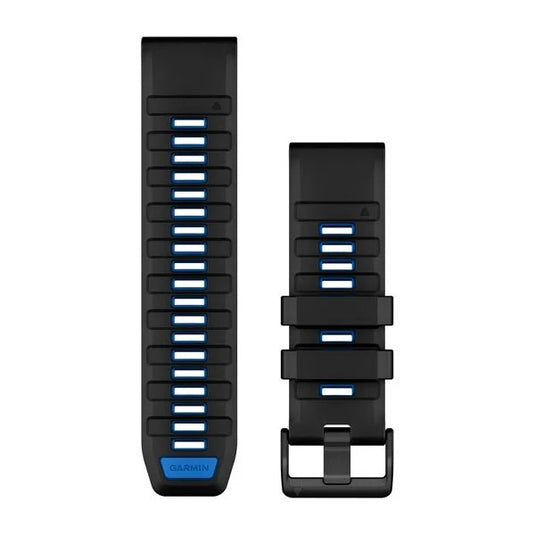 QuickFit® 26 Watch Bands, Black/Pilot Blue Silicone