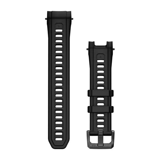 22 mm Watch Bands (Instinct® 3 - 45 mm/Instinct Crossover AMOLED), Black Silicone with Metal Buckle