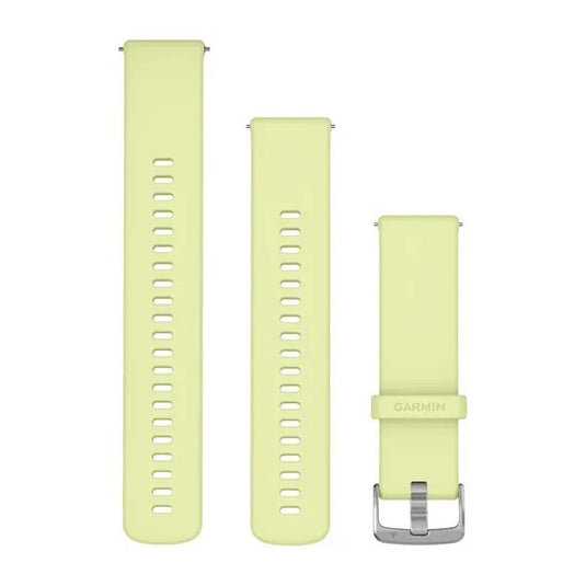 Quick Release Bands (22 mm), Citron Silicone with Silver Hardware
