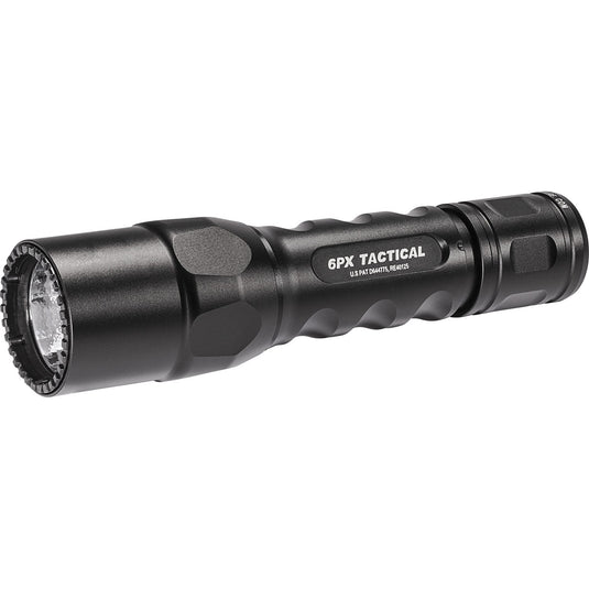FL, 6PX TACTICAL, 6V, SINGLE STAGE 600 LU, WH LED, ALUM. BLACK TYPE III ANO, CLICK SWITCH