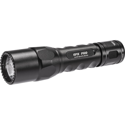 6PX PRO, 6 VOLT, DUAL STAGE 15/600 LU, WH LED, ALUM BLACK TYPE III ANO, CLICK SWITCH