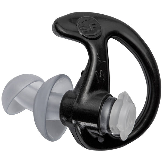 DOUBLE FLANGED, FILTERED EARPLUGS, MEDIUM, 1 PAIR, BLACK