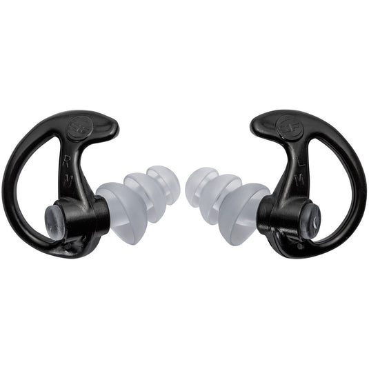 TRIPLE FLANGED, FULL BLOCK EARPLUGS, MEDIUM, 1 PAIR, BLACK