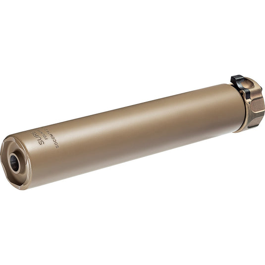 2ND GEN SOCOM SUPPRESSOR, HIGH TEMPERATURE ALLOY CONSTRUCTION, FOR USE WITH 7.62 CALIBER AMMUNITION, DARK EARTH FINISH