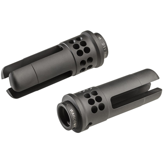 PORTED 3 PRONG FLASH HIDER FOR REDUCING MUZZLE RISE, SERVES AS A SUPPRESSOR ADAPTER FOR 556 SOCOM SUPPRESSORS WITH 1/2-28 THREAD