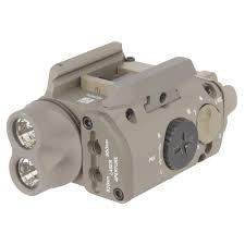 PISTOL/CARBINE LIGHT, 3V, 400 LUMEN MAXVISION WHITE LED, 300 mW MAXVISION IR LED, 850 nm CLASS I IR LASER, 520 nm CLASS IIIa GREEN LASER, HARD ANODIZED, TAN
