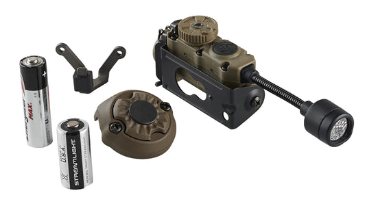 Sidewinder Stalk - Includes Helmet Clip (attached to light), E-Mount, (1) CR123A & 
