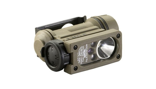 Sidewinder Compact II Military Model - White, Red, Blue, IR LEDs - Includes helmet mount and CR123A lithium battery - Box