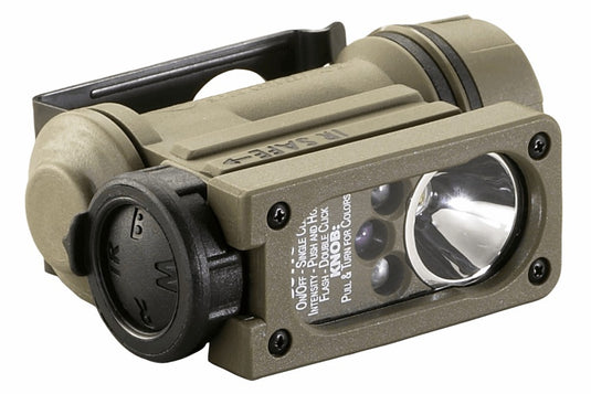 Sidewinder Compact II Military Model - White, Red, Blue, IR LEDs - Includes helmet mount, rail mount and CR123A lithium battery - Box