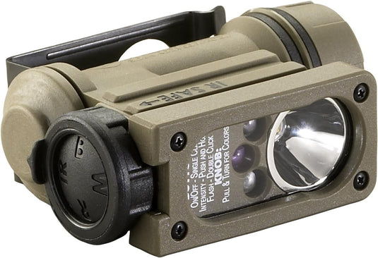 Sidewinder Compact II Rescue - White Green, Blue, IR LEDs - Includes (1) “AA” Alkaline battery and (1) CR123A battery - Box